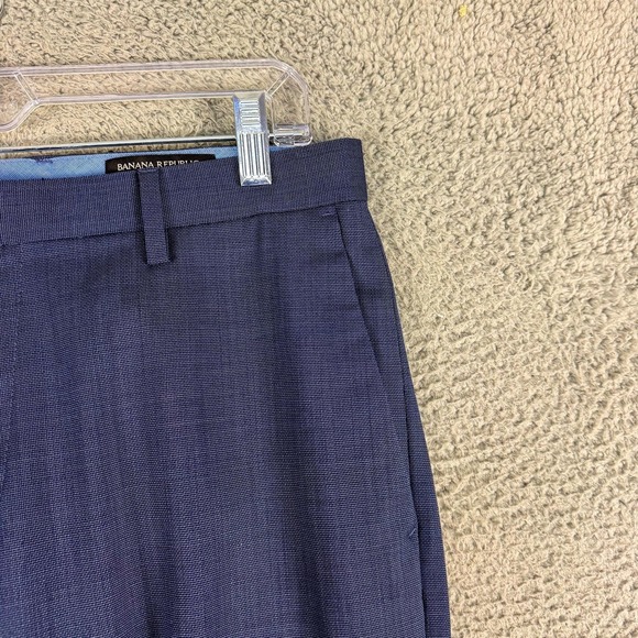 Banana Republic Pants Mens 33 Blue Tailored Slim Fit Dress Trousers Office 34x34 - Picture 6 of 16